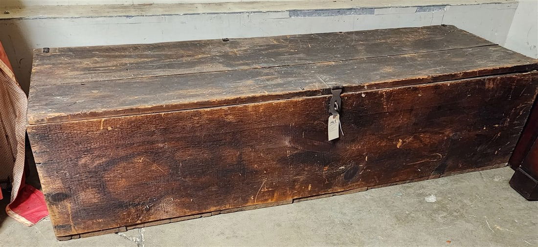 19th C Storage Box 19" H X 77" W X 24" D (From The Livingston Estate, Teviotdale): 19th C Storage Box 19" H X 77" W X 24" D (From The Livingston Estate, Teviotdale)