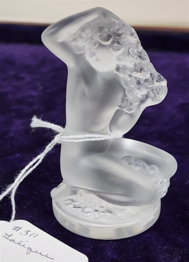 Lalique Nude Figurine 3 1/4" H X 1 3/4" Diam.: Lalique Nude Figurine 3 1/4" H X 1 3/4" Diam.