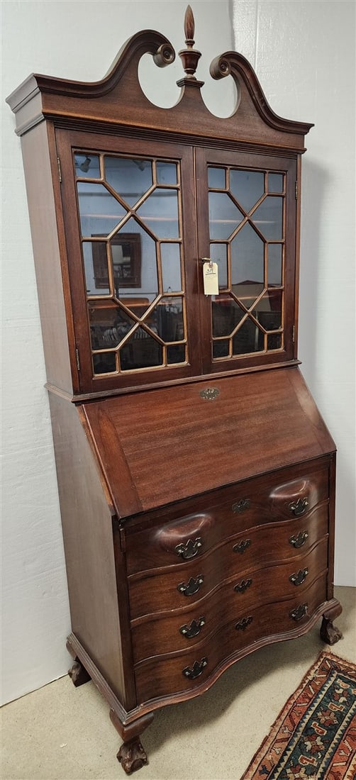 Governor Winthrop Mahogany Secretary Desk 82" H X 3' W X 18" D (1 of 7)