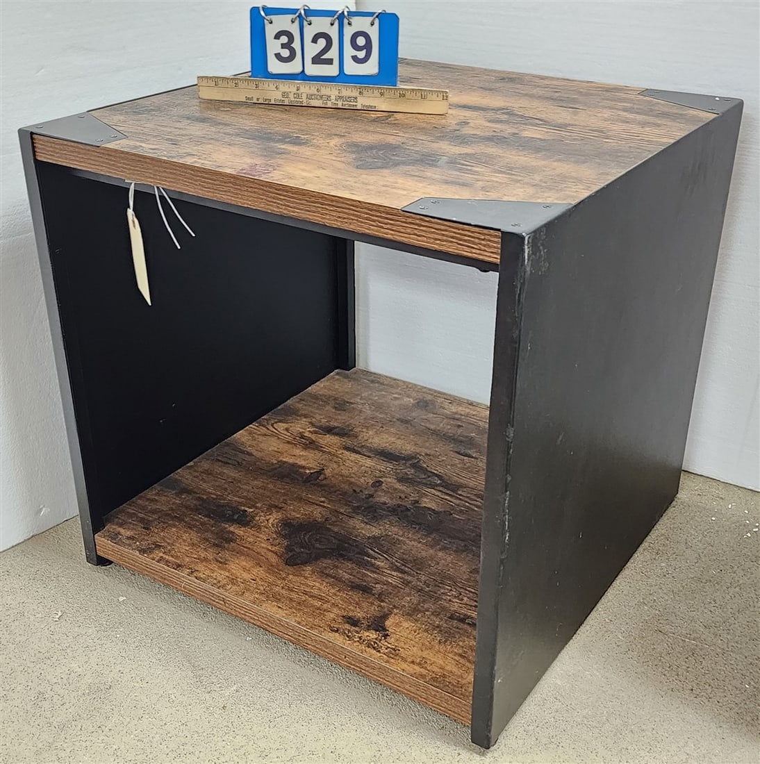 Modern Wood & Metal Stand 23" H X 24" Sq. (1 of 2)
