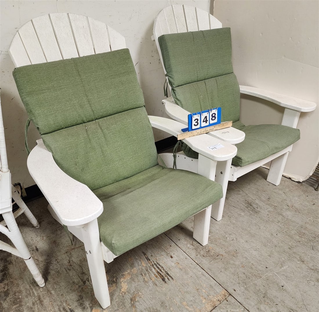 Finch Adirondak Lawn Chairs 40 1/2" H X 31" W X 20" D: Finch Adirondak Lawn Chairs 40 1/2" H X 31" W X 20" D