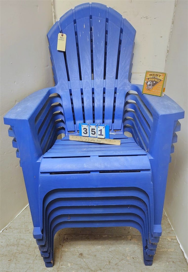 Set 6 Plastic Stackable Adirondak Chairs - 2