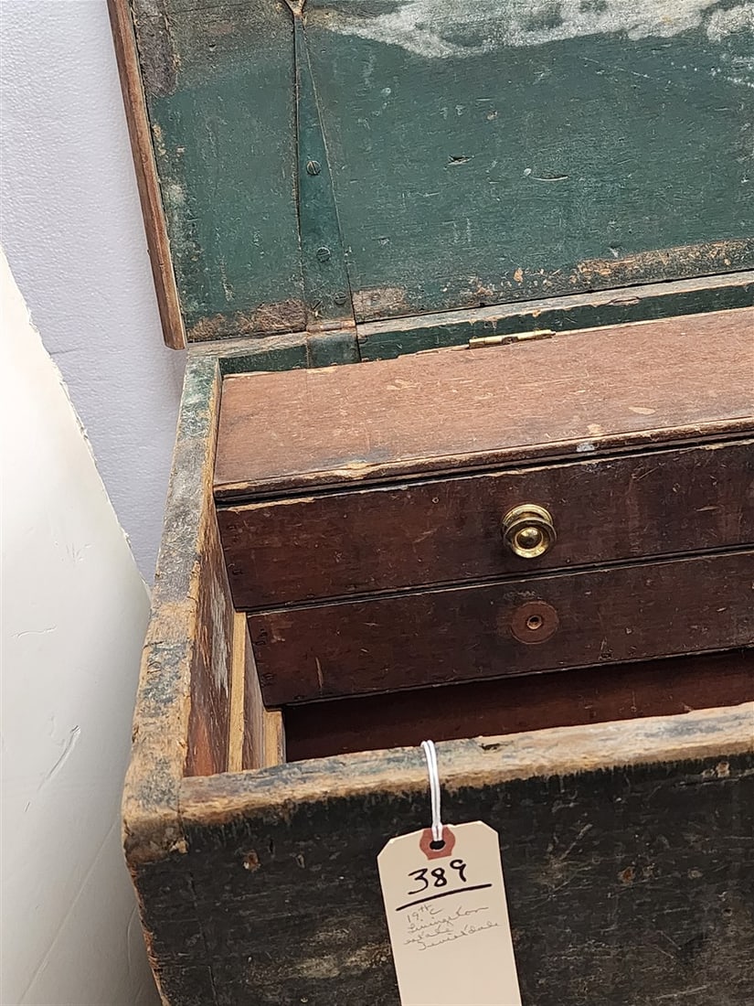 Primitive Green Blanket Box - 6