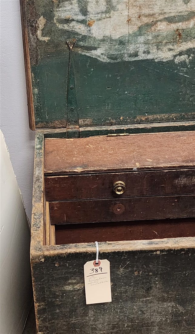 Primitive Green Blanket Box - 7