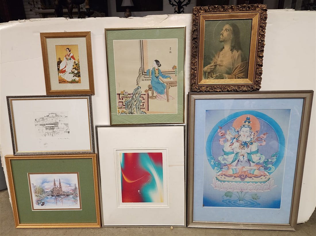Bx 5 Framed Items - Lithos & Prints - 2
