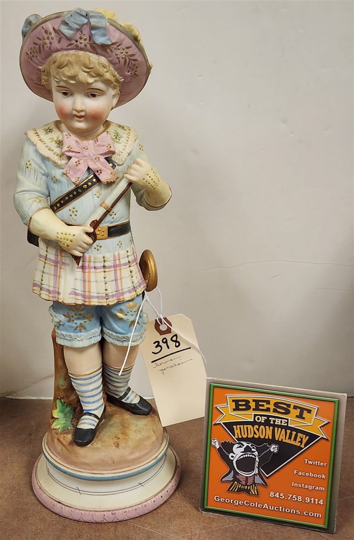 German Porcelain Figurine 15 1/2" H: German Porcelain Figurine 15 1/2" H