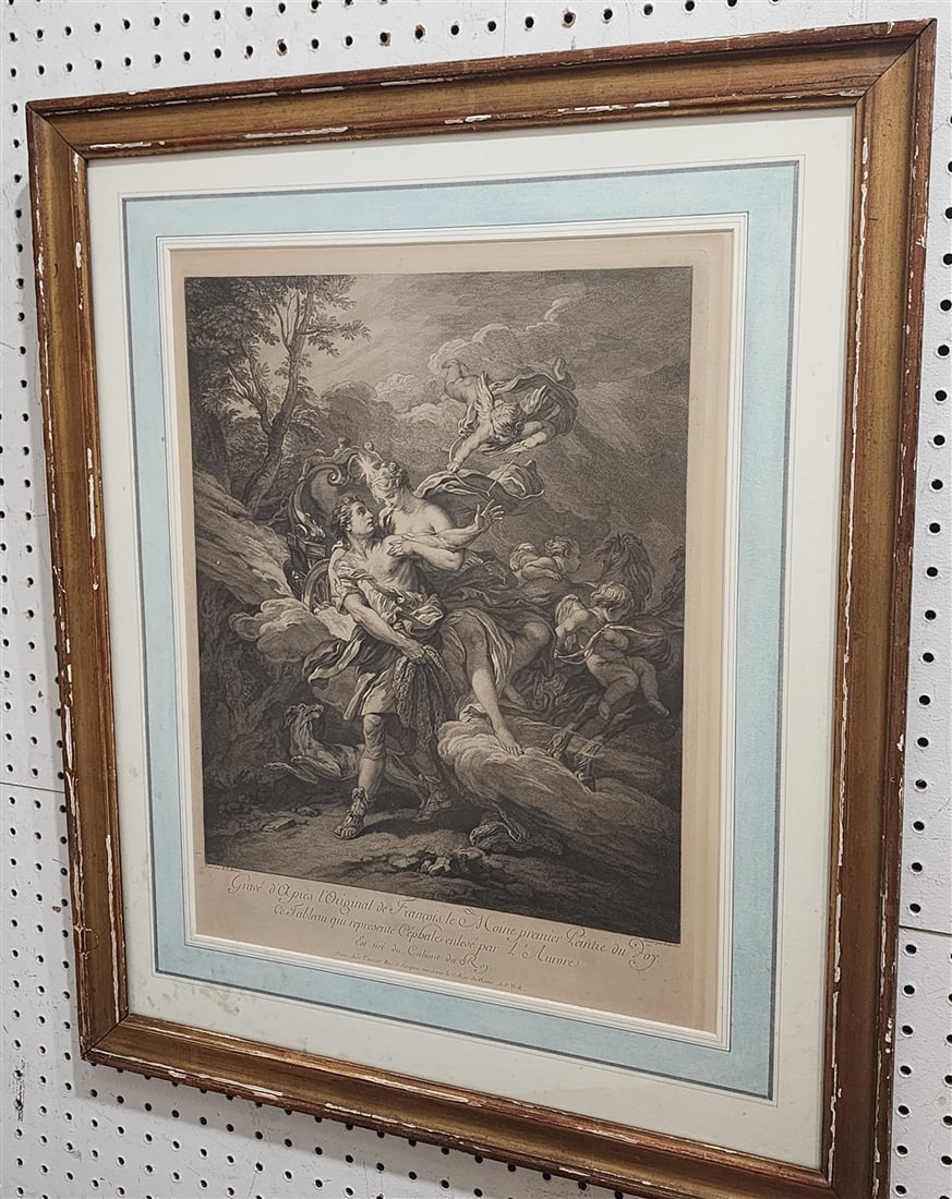 18th C Engraving 19 1/2" X 15" w/Frame 28" X 23 1/2" (From The Livingston Estate, Teviotdale): 18th C Engraving 19 1/2" X 15" w/Frame 28" X 23 1/2" (From The Livingston Estate, Teviotdale)