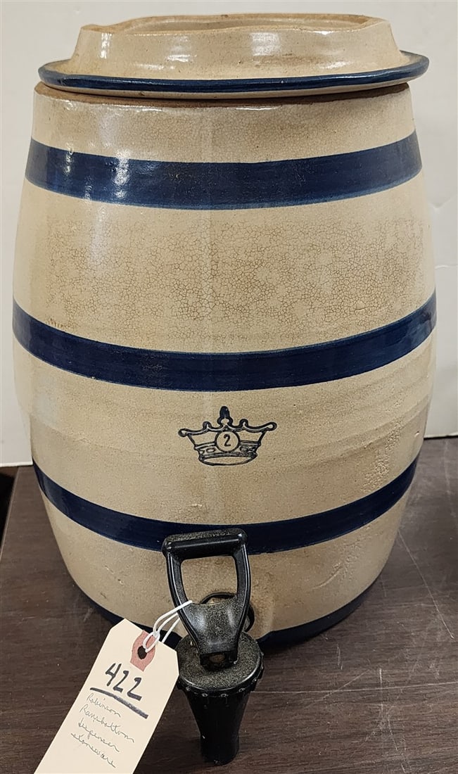 Vintage 2 Gallon Stoneware Water Dispenser By Robinson Ransbottom: Vintage 2 Gallon Stoneware Water Dispenser By Robinson Ransbottom
