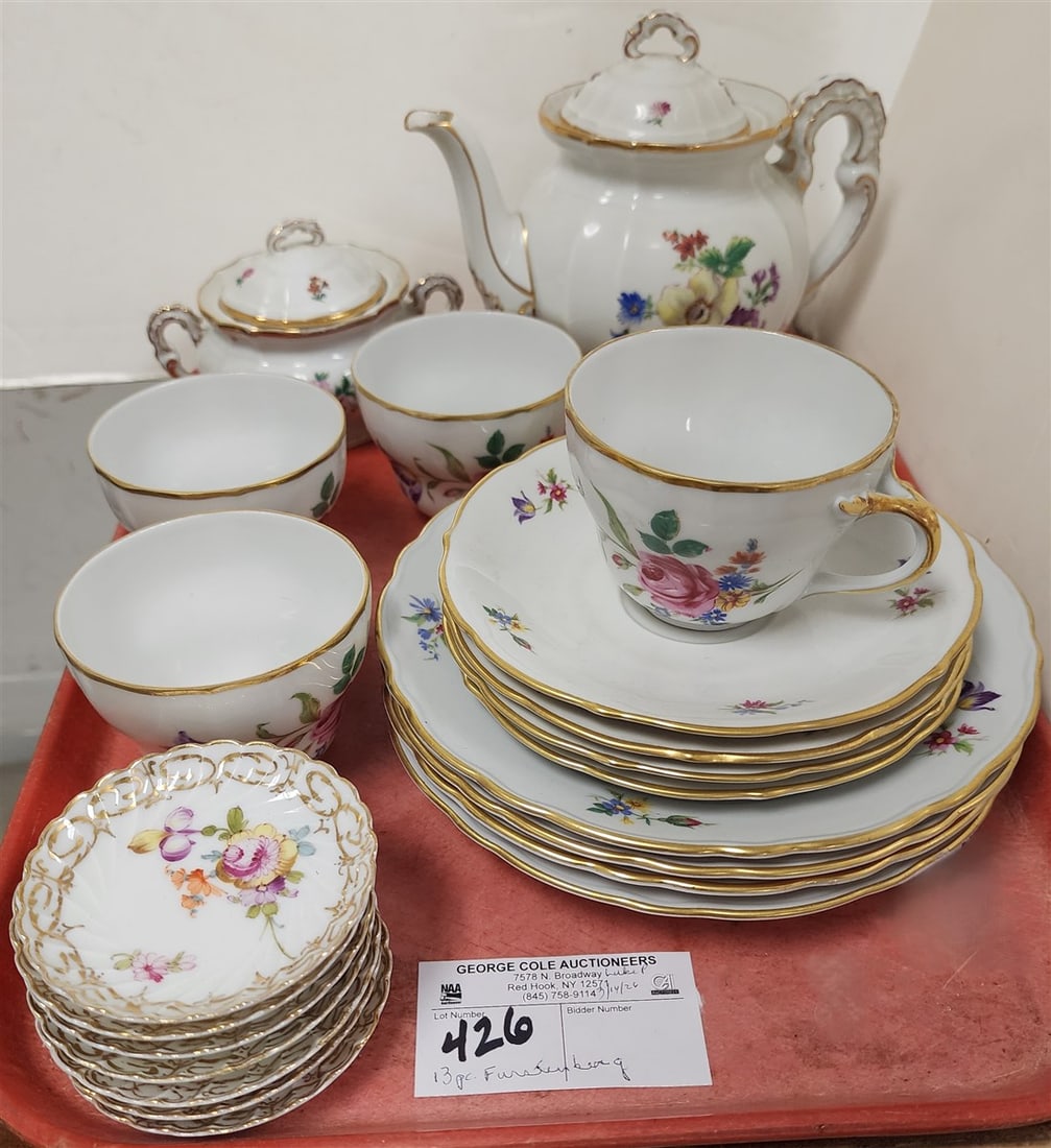 13 Pc. Furstenberg Tea Set: 13 Pc. Furstenberg Tea Set