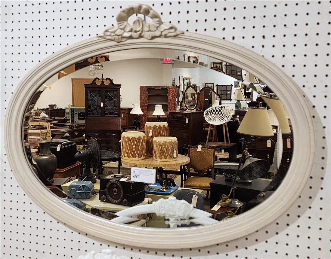 Framed Oval Bevelled Mirror 26 1/2" X 36" (1 of 1)