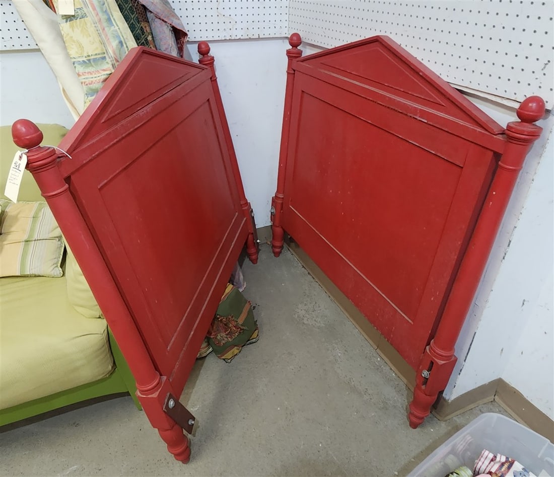 Ptd. Head & Foot Board 45 1/2" H X 45" W (From The Livingston Estate, Teviotdale): Ptd. Head & Foot Board 45 1/2" H X 45" W (From The Livingston Estate, Teviotdale)