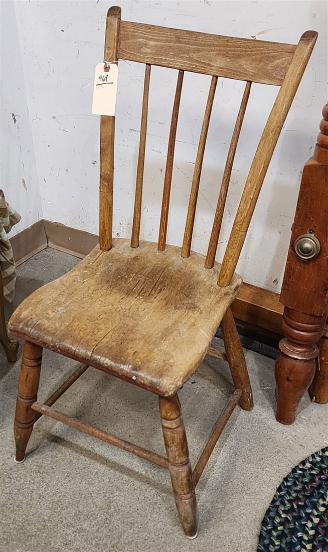 19th C Plank Seat Chair (1 of 4)