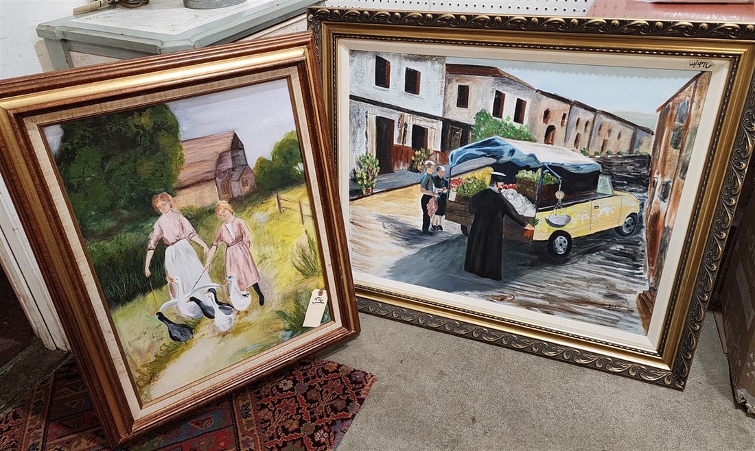 2 Framed Landscapes Sgnd Doris - O/C 25 1/2" X 31 1/2" w/Frame 31" X 37" + O/B 18" X 24" w/Frame 30" (1 of 5)