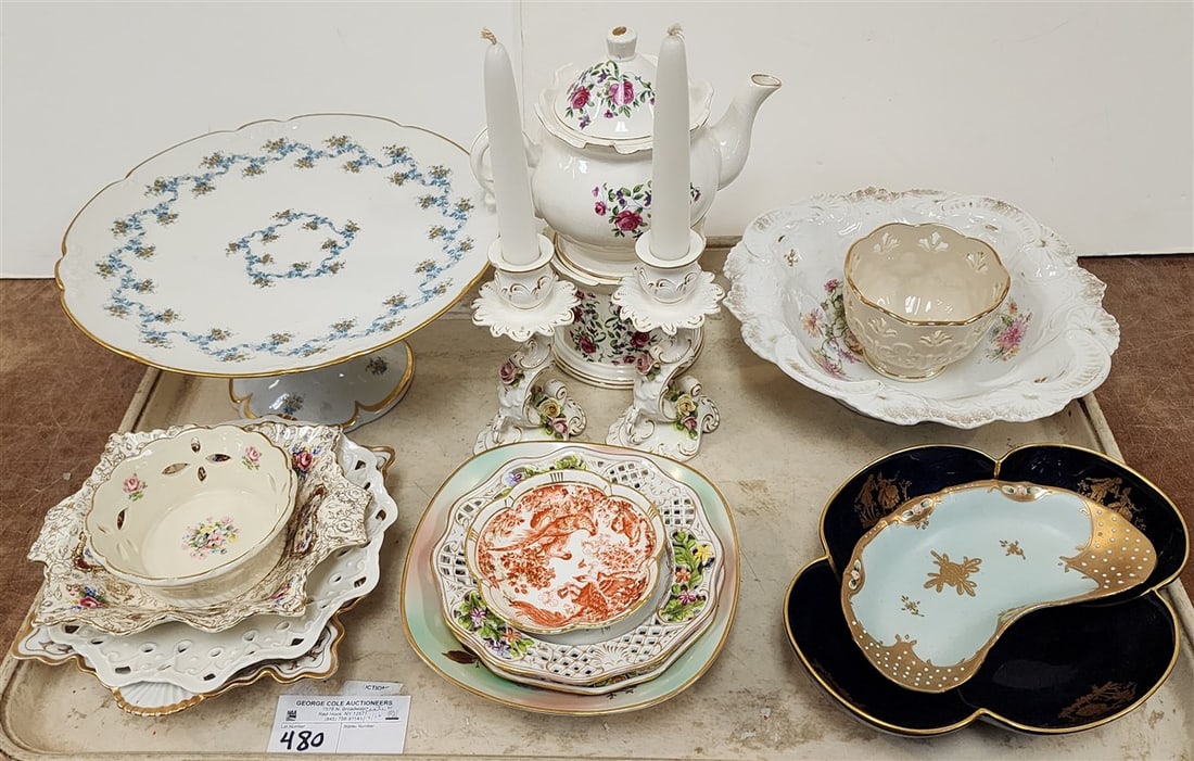 Tray Porcelain - Limoges, Dresden. Royal Crown Derby, Bavaria, Etc.: Tray Porcelain - Limoges, Dresden. Royal Crown Derby, Bavaria, Etc.