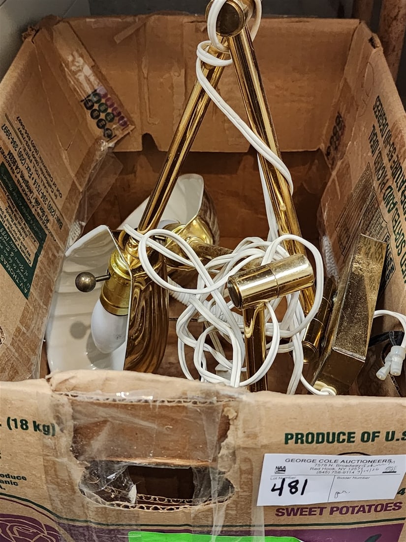 Bx - Pr. Brass Adjustable Wall Sconces,: Bx - Pr. Brass Adjustable Wall Sconces,