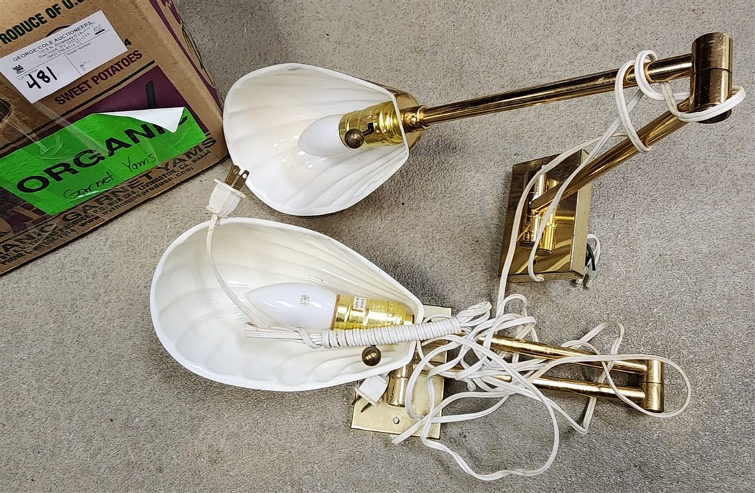 Bx - Pr. Brass Adjustable Wall Sconces, - 2