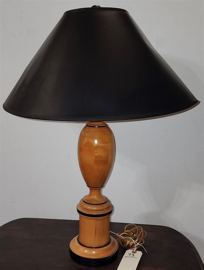 Maple & Ebonized Table Lamp 27" H - 2