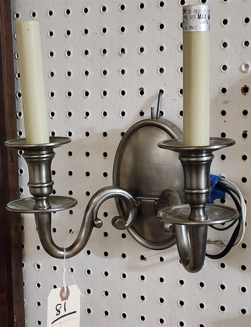 Pr. Pewter Sconces 10" H X 10" W (1 of 3)