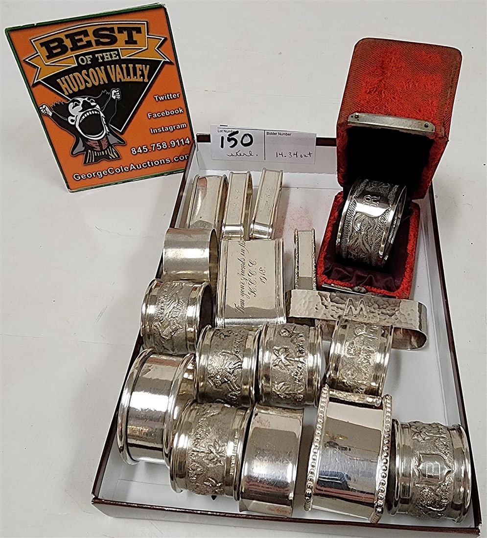 Lot 17 Napkin Rings 14.34 ozT. (1 of 2)