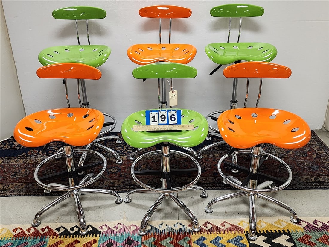 Set 6 Flash Furniture Adjustable Tractor Seat Chairs (1 of 4)