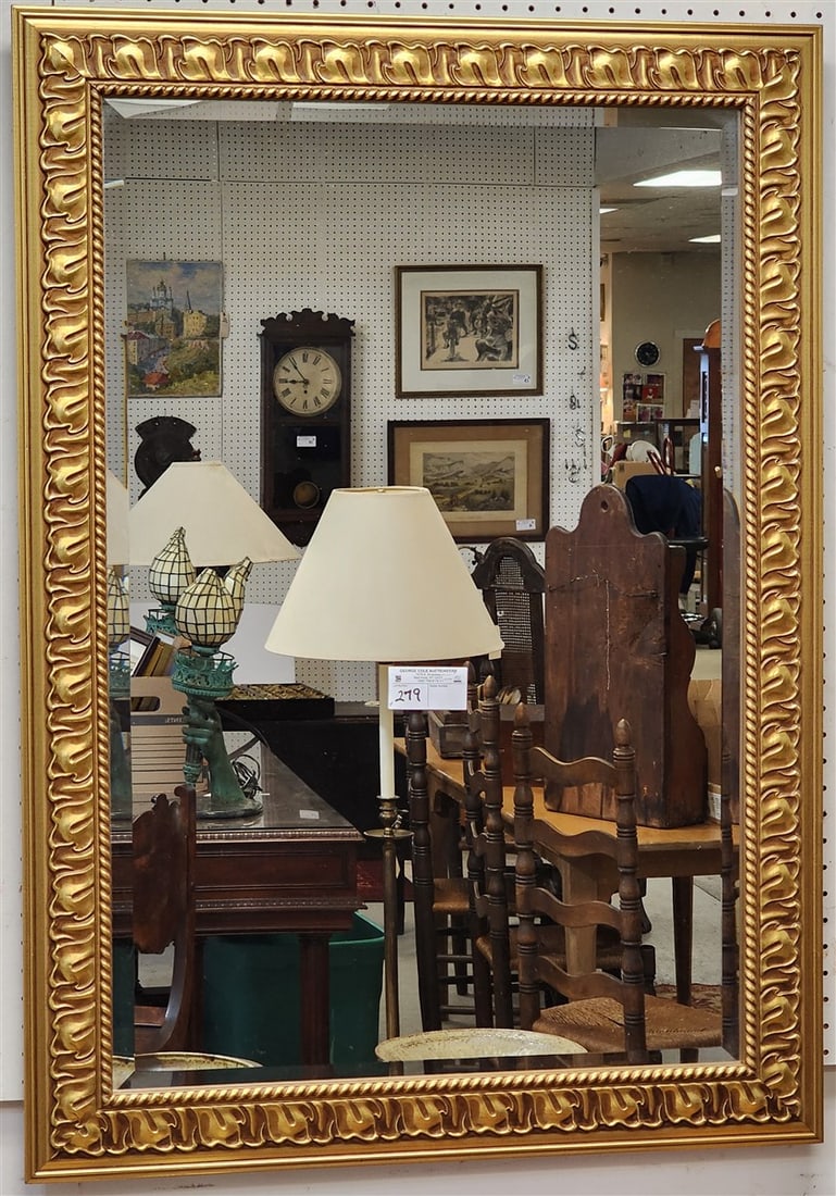 Gilt Framed Bevelled Mirror 41 1/2" X 21 1/2" (1 of 1)