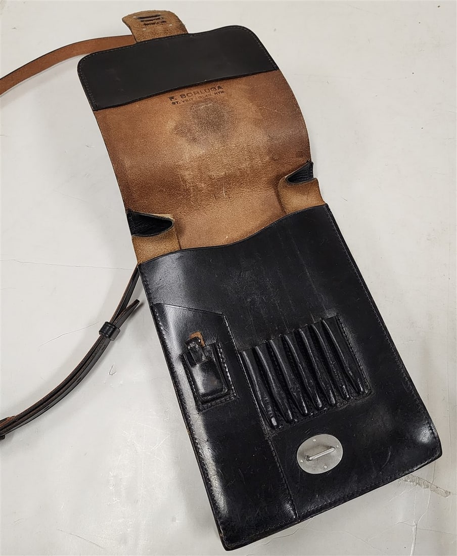 German Leather WWII M1935 Dispatch + Map Case - 2