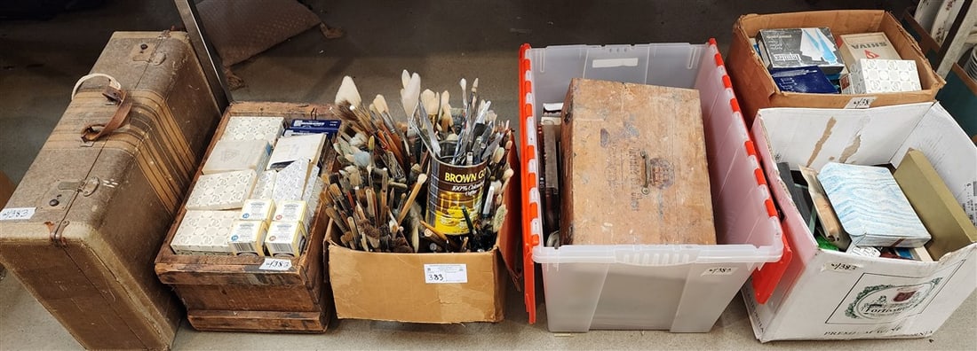 6 Lots Artists Supplies - Oil, Acrylic, Crayon, Conte Crayon, Brushes, Pastels, Etc. (1 of 5)