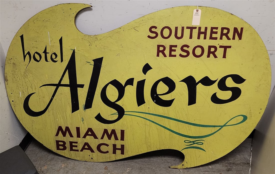 Hotel Algiers Wooden Sign 4' H X 6'3" W (1 of 1)