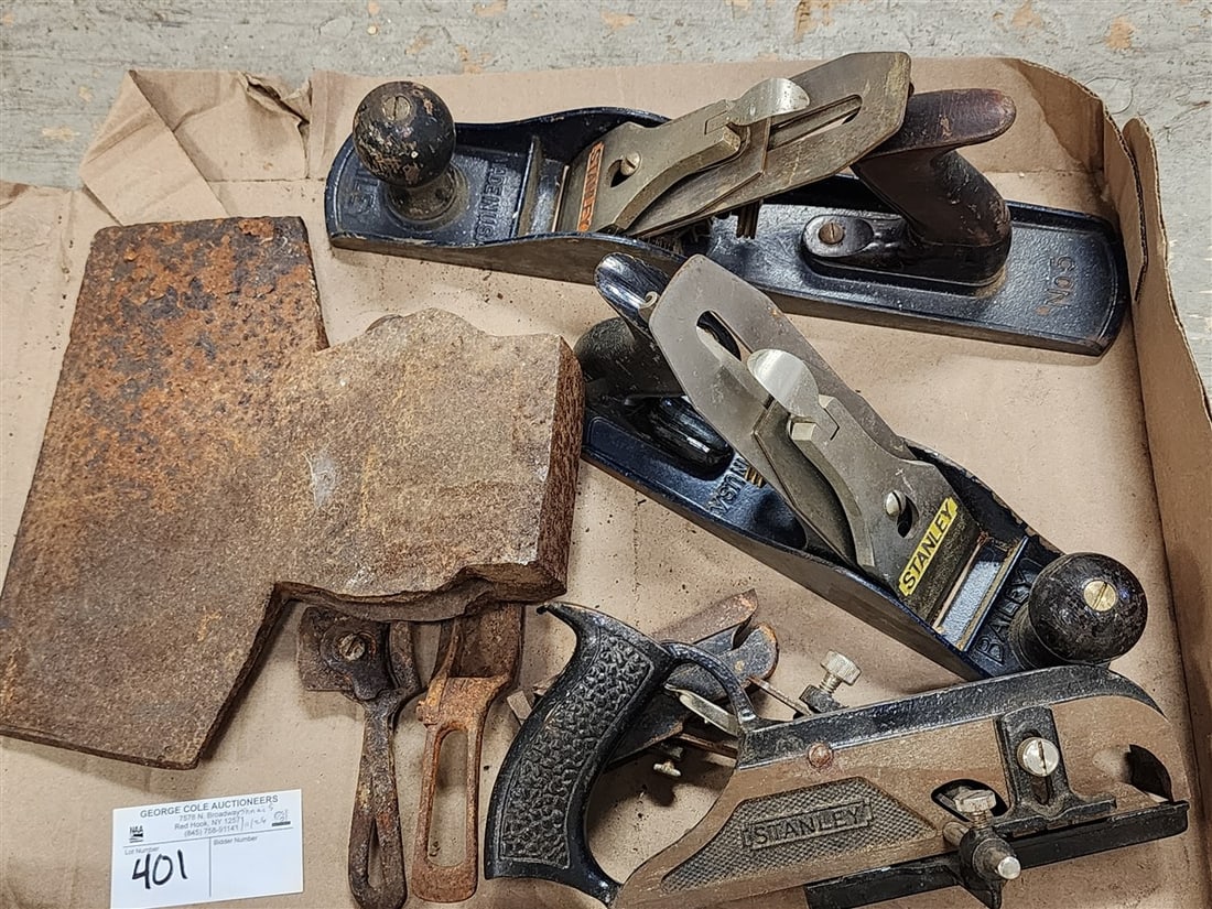 Lot Stanley Planes, Vintage Axe Head, Etc. (1 of 1)