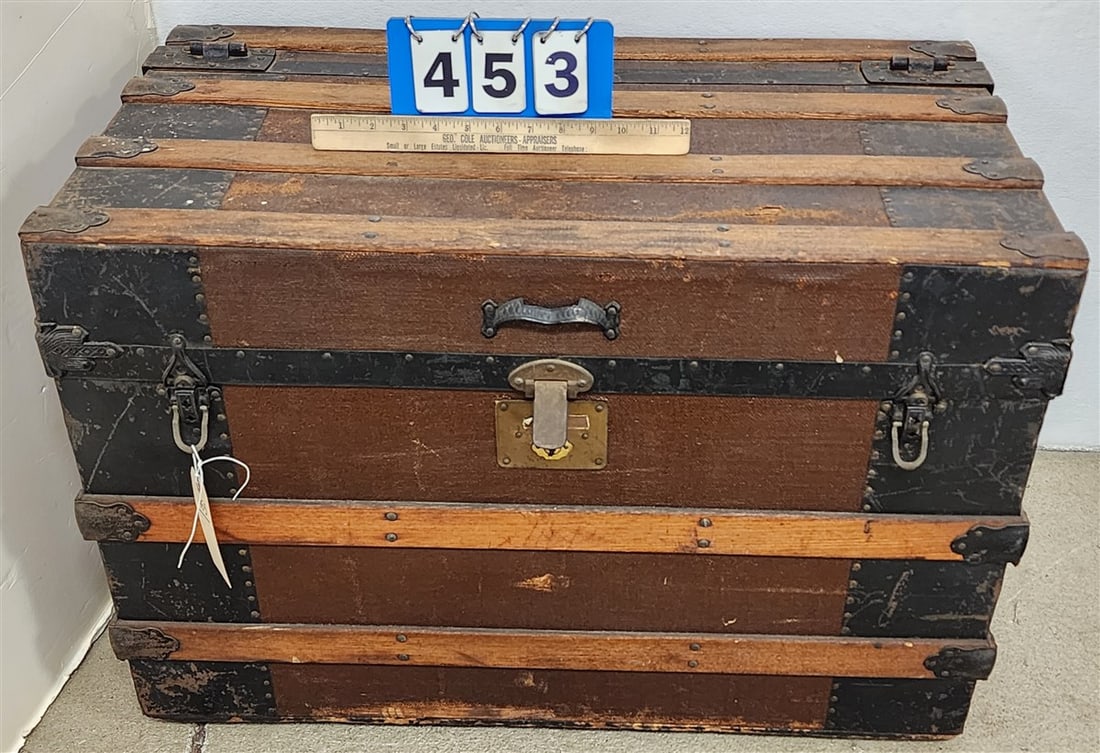 Victorian Truesdale Patent Trunk 21" H X 30 1/2" W X 17 " D (1 of 4)