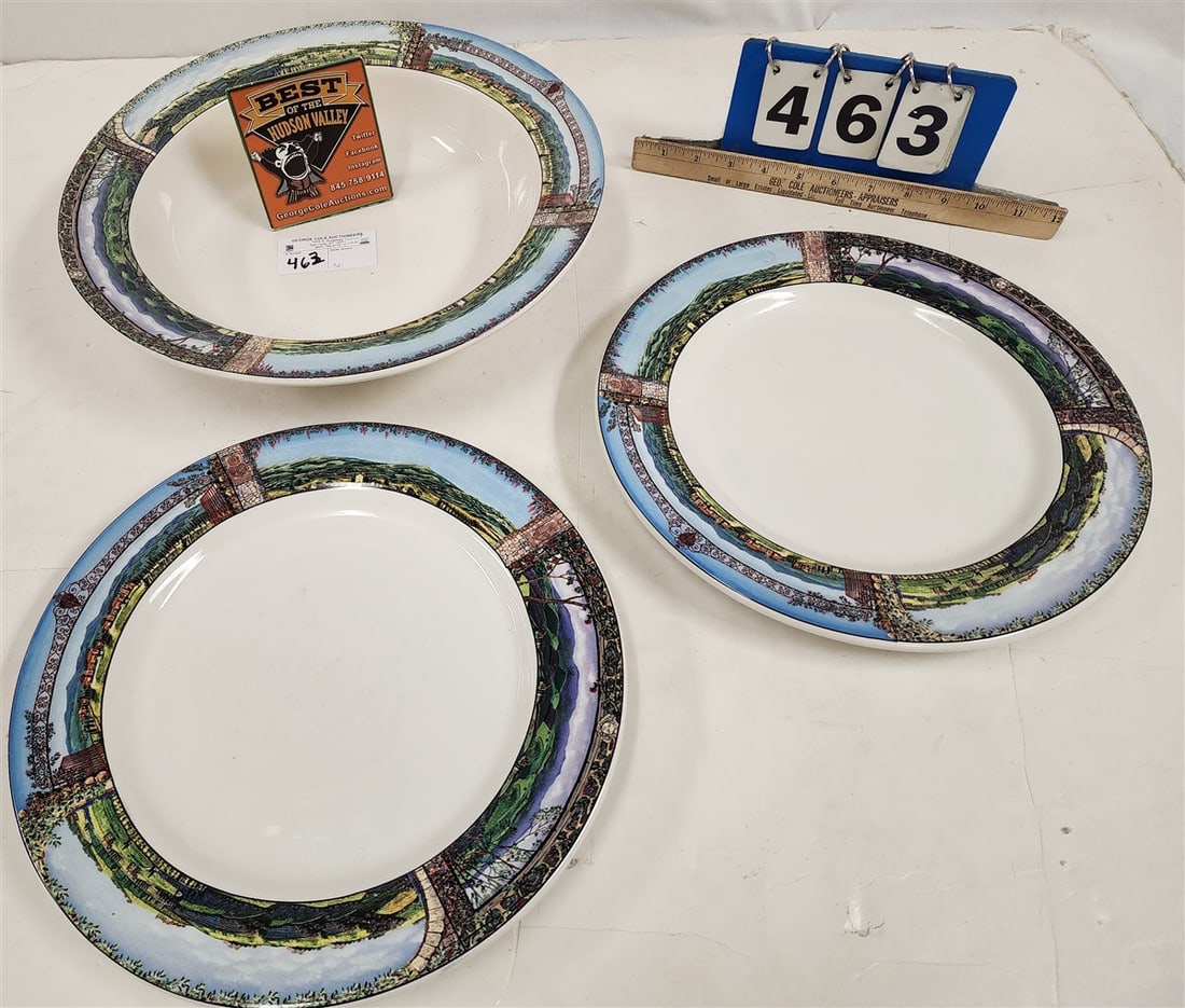 3 Pcs. Sakura 'Tuscan Travels' - 2 Chargers 11 1/2" Diam. + Bowl 3" H X 14 1/2" Diam. (1 of 2)