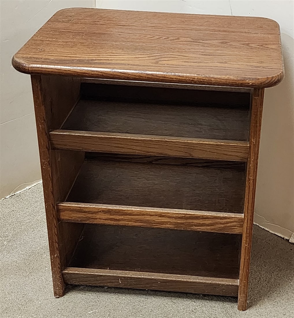 Oak 3 Tier Stand 21 1/2" H X 19" W X 14 1/2" D (1 of 4)