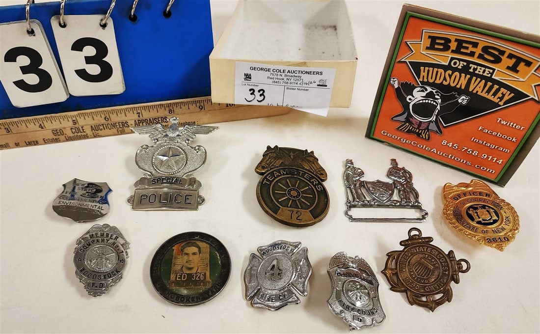 Bx 10 Police + Fireman, Teamsters Badges (1 of 2)