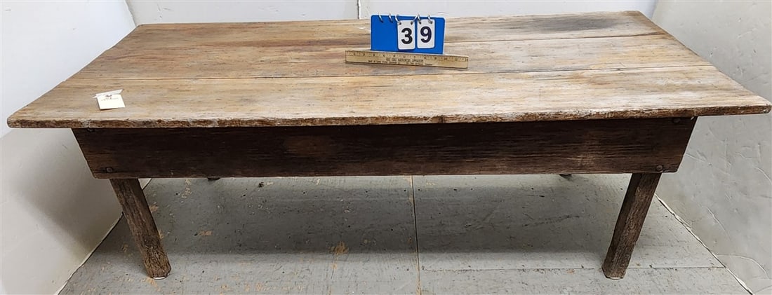 Pine Bench 19" X 5' L X 29" W w/Coffee Table: Pine Bench 19" X 5' L X 29" W w/Coffee Table