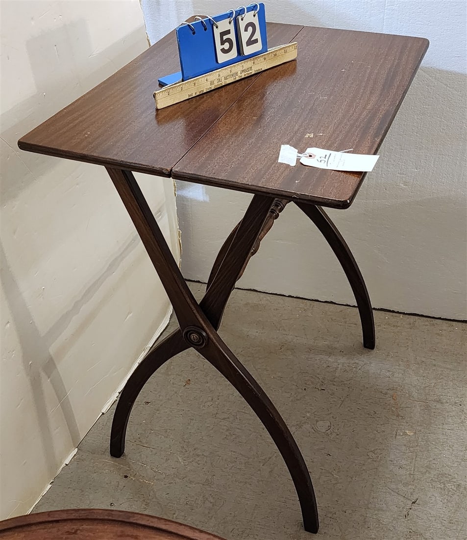 19th C Folding Mahogany Serving Stand - 2