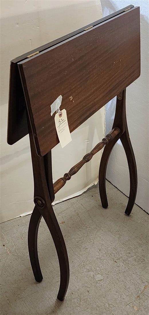 19th C Folding Mahogany Serving Stand - 3