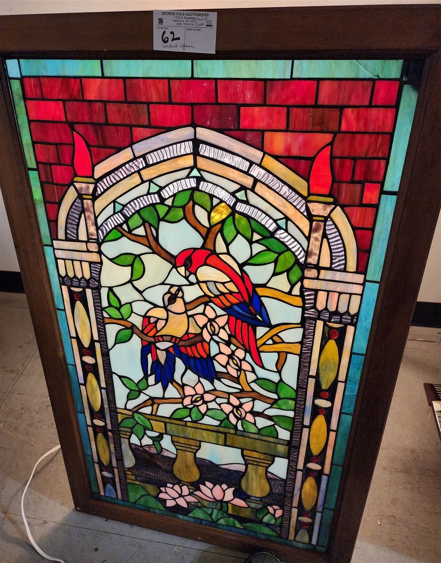 Leaded Glass Panel 37" H X 23" (1 of 2)