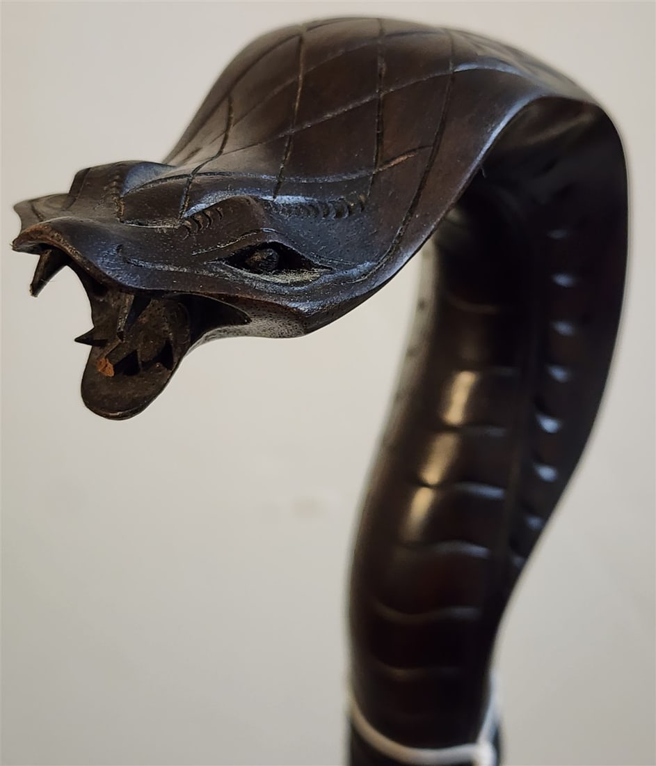 Hand Carved Cobra Cane 39" - 2