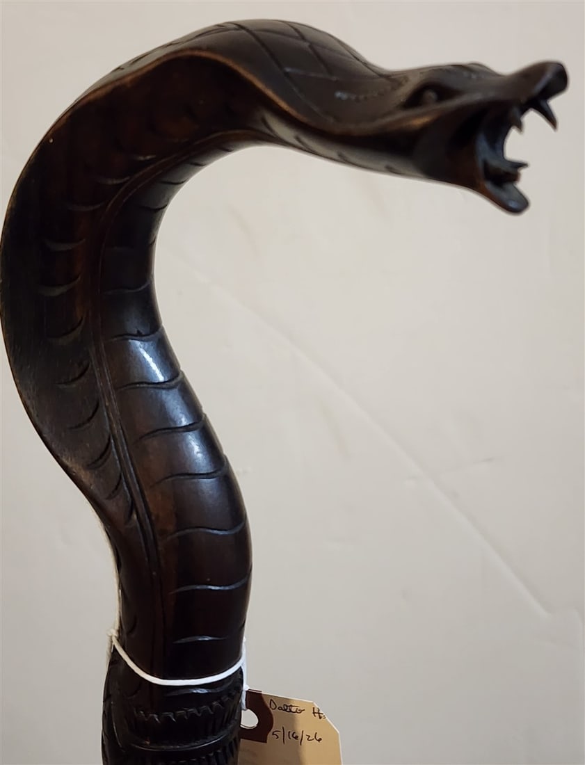 Hand Carved Cobra Cane 39" - 3