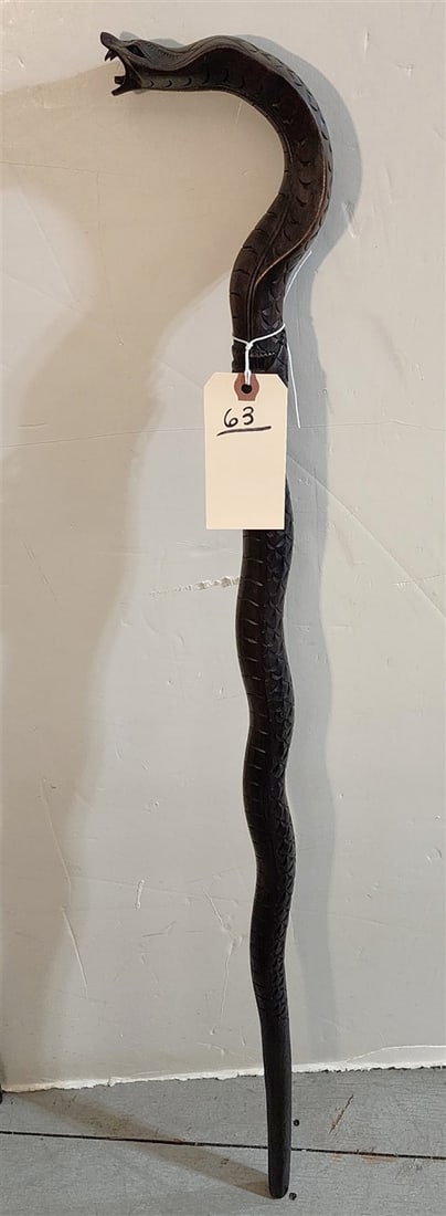 Hand Carved Cobra Cane 39" - 5