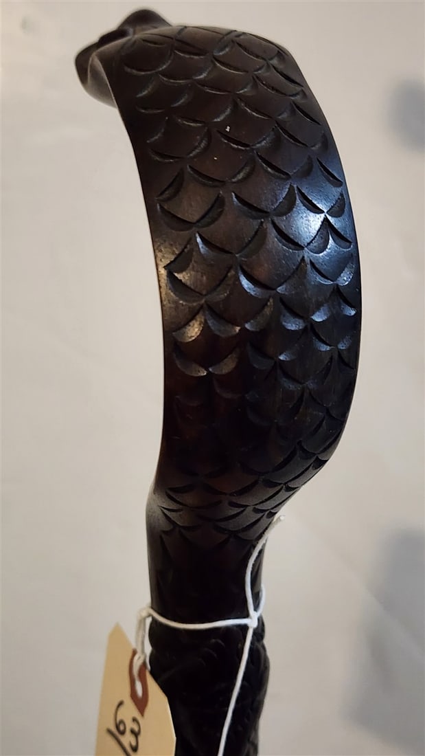 Hand Carved Cobra Cane 39" - 6