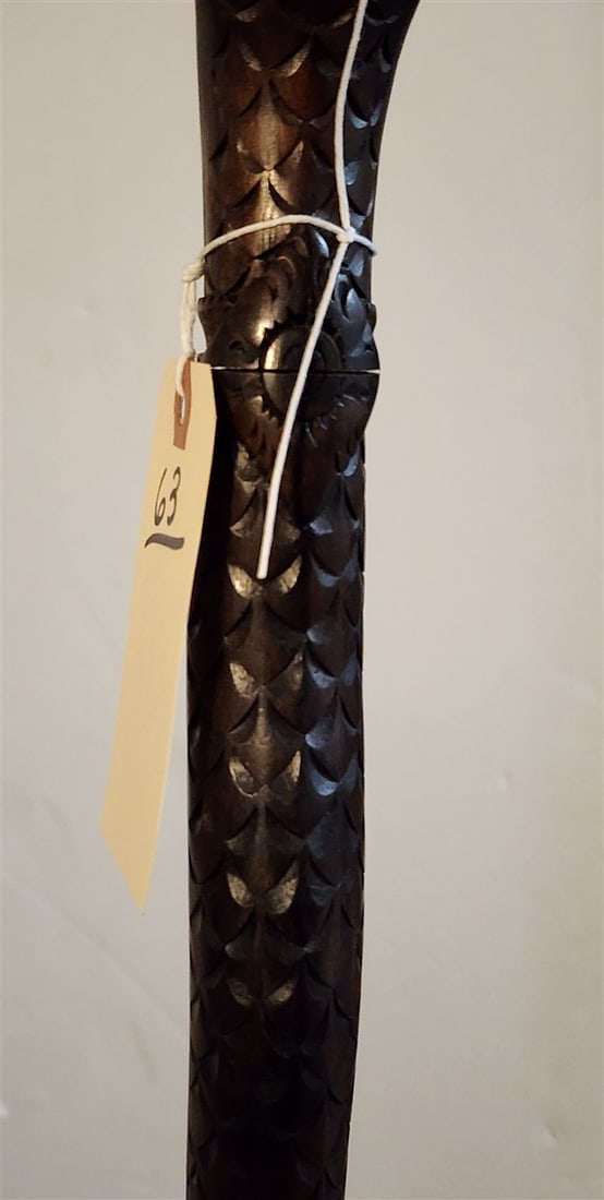 Hand Carved Cobra Cane 39" - 7
