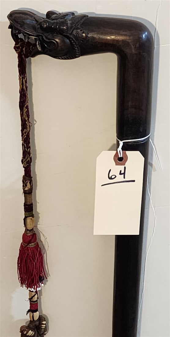 Hand Carved Dragon Head Cane 37": Hand Carved Dragon Head Cane 37"