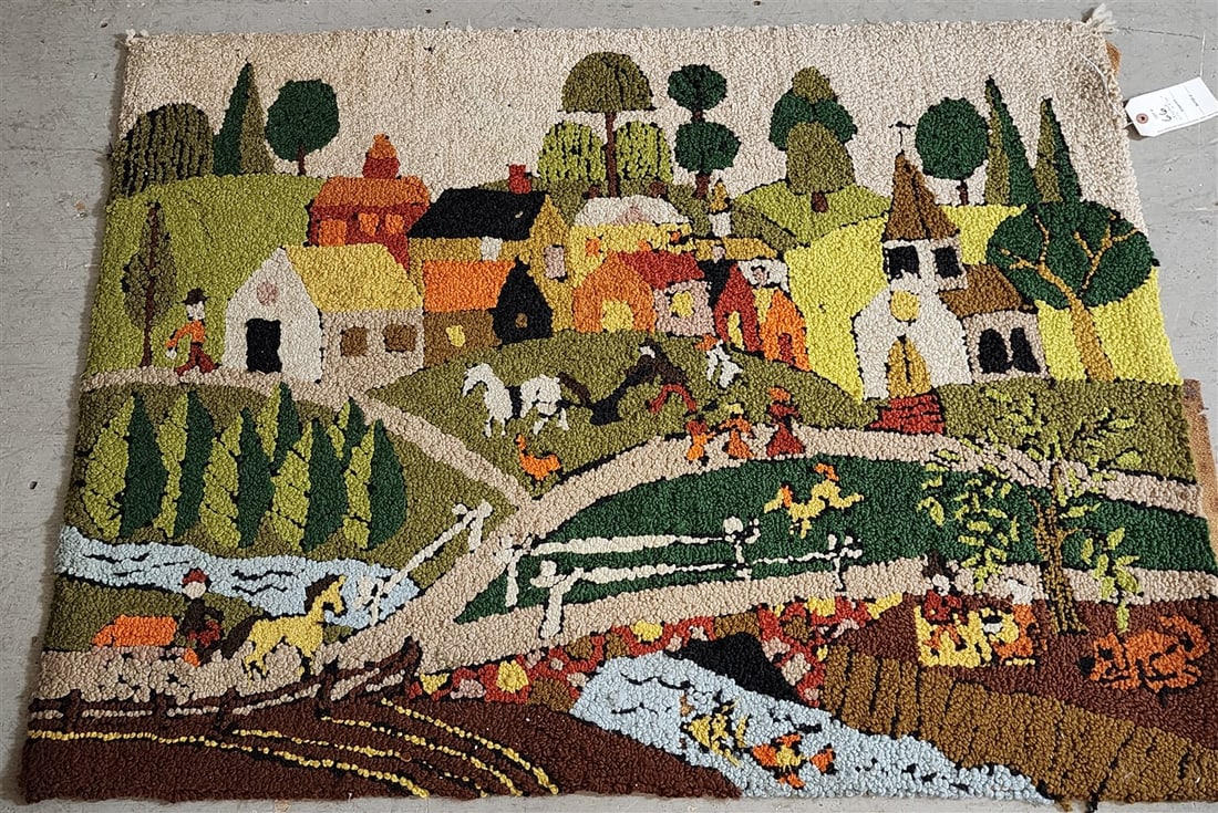 Hooked Rug 35 1/2" X 3'10" (1 of 3)