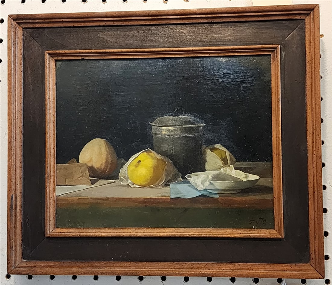 O/C Still Life Sgnd St. Julian Fishburne 8" X 10" w/Frame 11" X 13": O/C Still Life Sgnd St. Julian Fishburne 8" X 10" w/Frame 11" X 13"