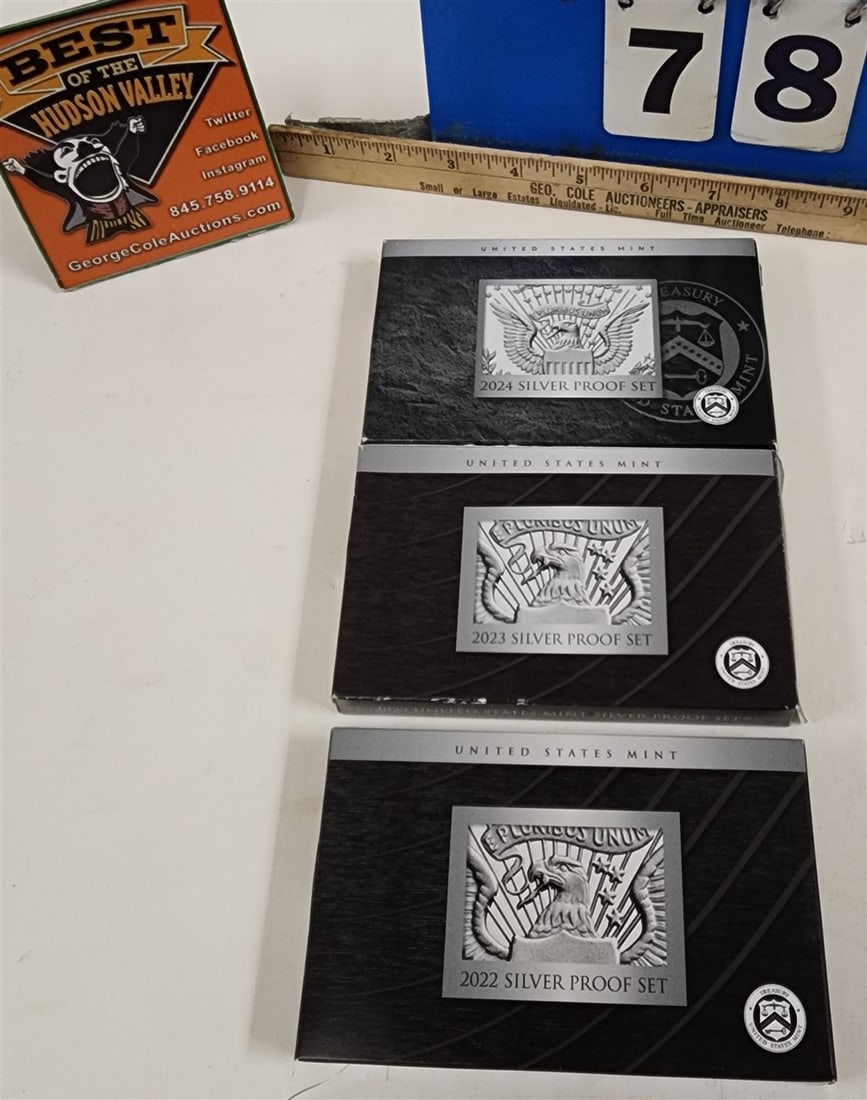 Lot 3 U.S. Mint Silver Proof Sets 2022, 23 +24 (1 of 5)