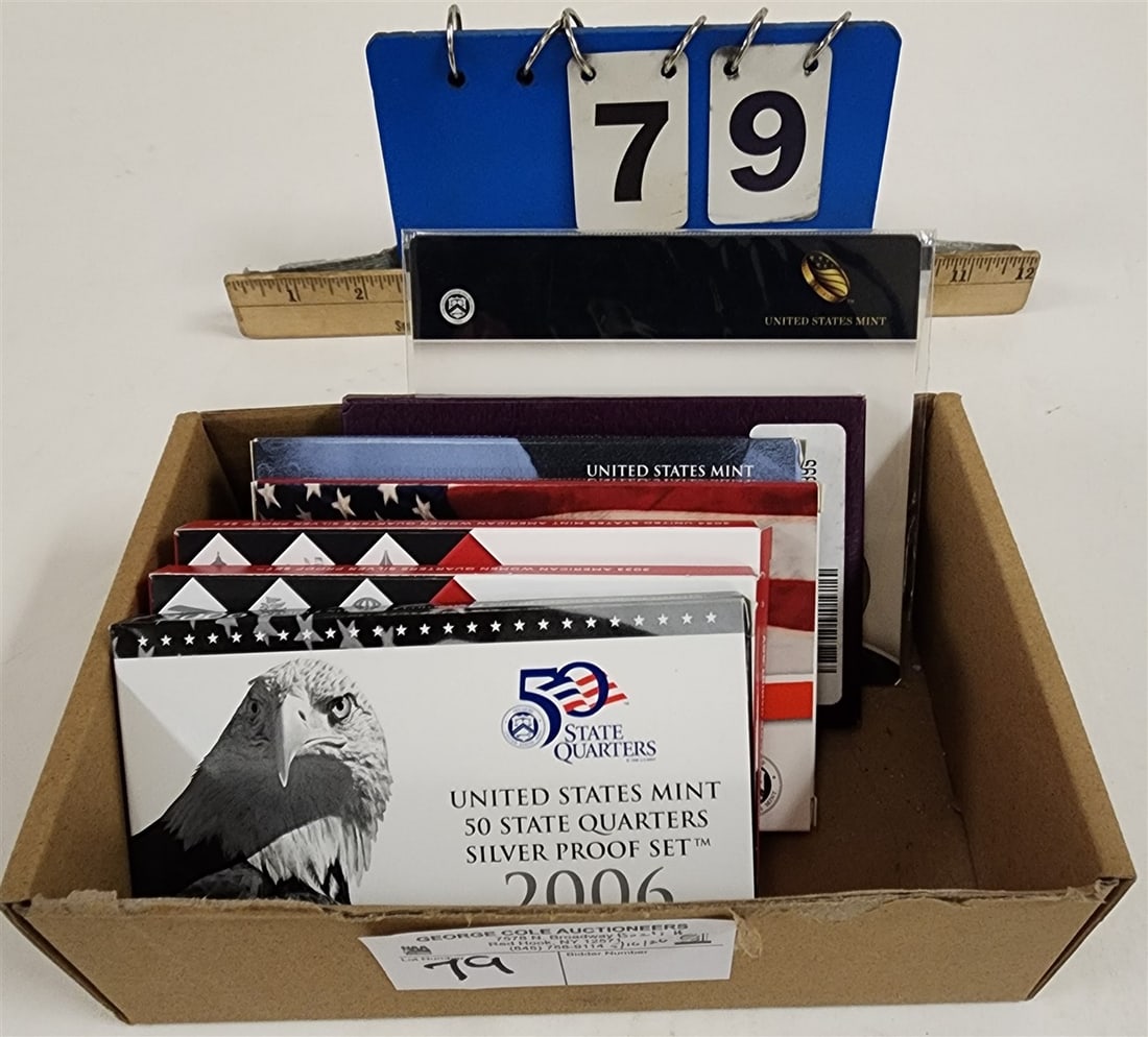 Lot U.S. Mint Coin Sets - 2006 50 State Quarters Proof Set, 2023 American Woman Quarters Proof Set, (1 of 2)