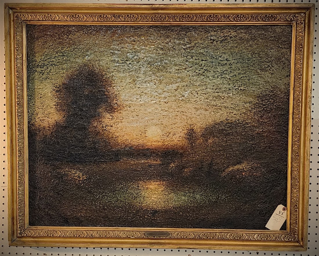 O/C Moonlight Sgnd George H. Bogert 28 1/2" X 36 1/2" w/Frame 33" X 41": O/C Moonlight Sgnd George H. Bogert 28 1/2" X 36 1/2" w/Frame 33" X 41"