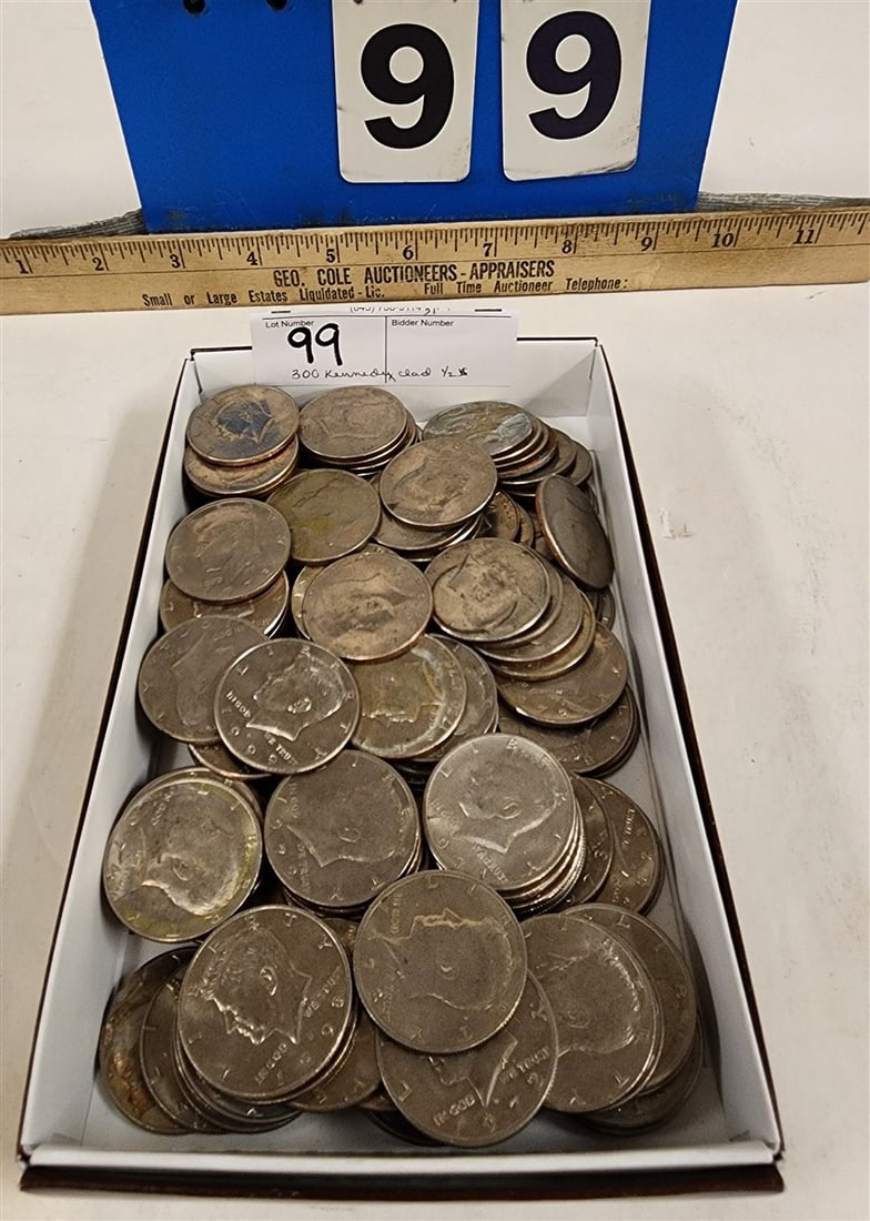 Lot 300 Kennedy Clad Half Sollars (1 of 1)