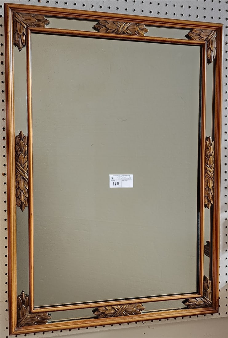 Carved Wood Framed Mirror 35" X 25" (1 of 3)